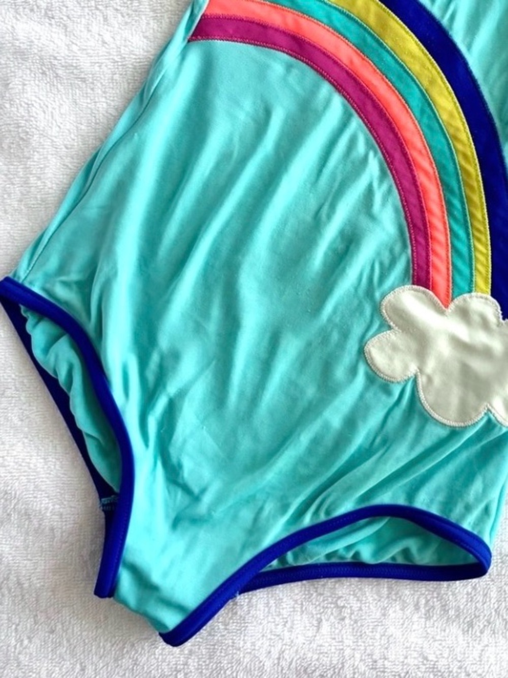 Mini Boden Rainbow Appliqué Swimsuit Aqua Blue 7–8Y / 128 cm - Picture 8 of 12